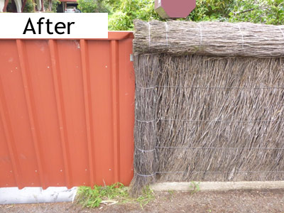 after brush fence top new roll