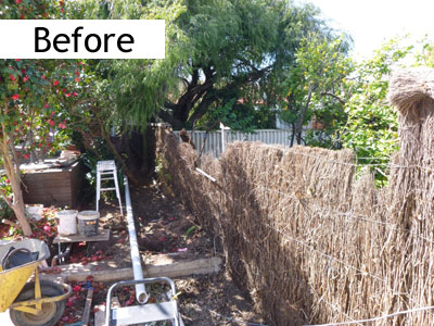 before brush fence restoration Adelaide