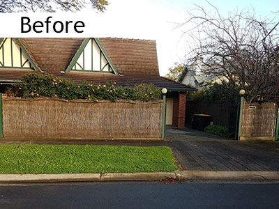 Adelaide brush fence needing repair
